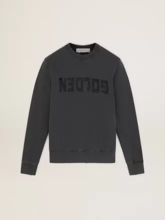 Sudadera gris para hombre con logotipo y efecto desgastado