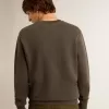 Sudadera gris para hombre con logotipo y efecto desgastado Sudadera gris para hombre con logotipo y efecto desgastado