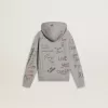 Sudadera gris para niños con letras estampadas multicolores