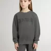 Sudadera gris para niños con logotipo en relieve Sudadera gris para niños con logotipo en relieve