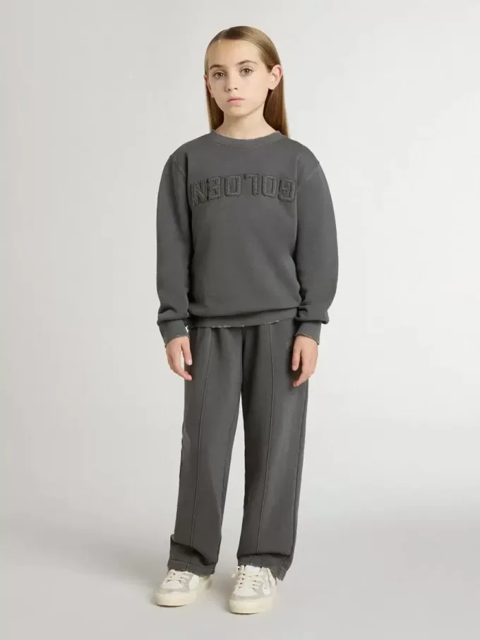 Sudadera gris para niños con logotipo en relieve Sudadera gris para niños con logotipo en relieve
