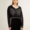 Sudadera gris recortada con efecto desgastado Sudadera gris recortada con efecto desgastado
