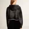 Sudadera gris recortada con efecto desgastado Sudadera gris recortada con efecto desgastado
