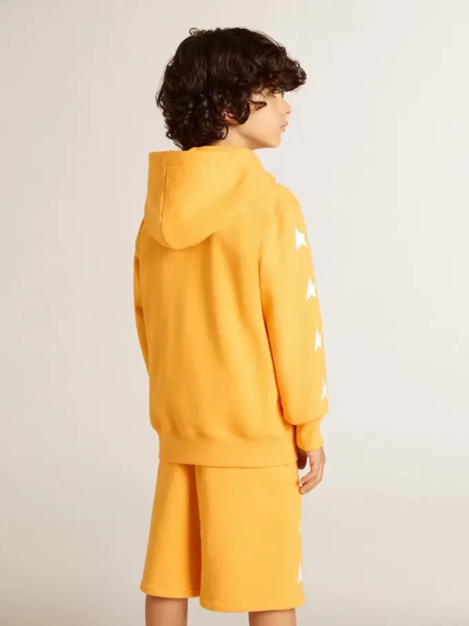 Sudadera naranja para niño con cierre de cremallera