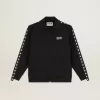 Sudadera negra con cremallera y estrellas blancas para hombre Sudadera negra con cremallera y estrellas blancas para hombre