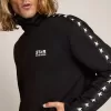 Sudadera negra con cremallera y estrellas blancas para hombre Sudadera negra con cremallera y estrellas blancas para hombre