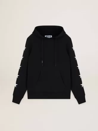 Sudadera negra de la colección Alighiero Star con estrellas blancas en contraste. Sudadera negra de la colección Alighiero Star con estrellas blancas en contraste.