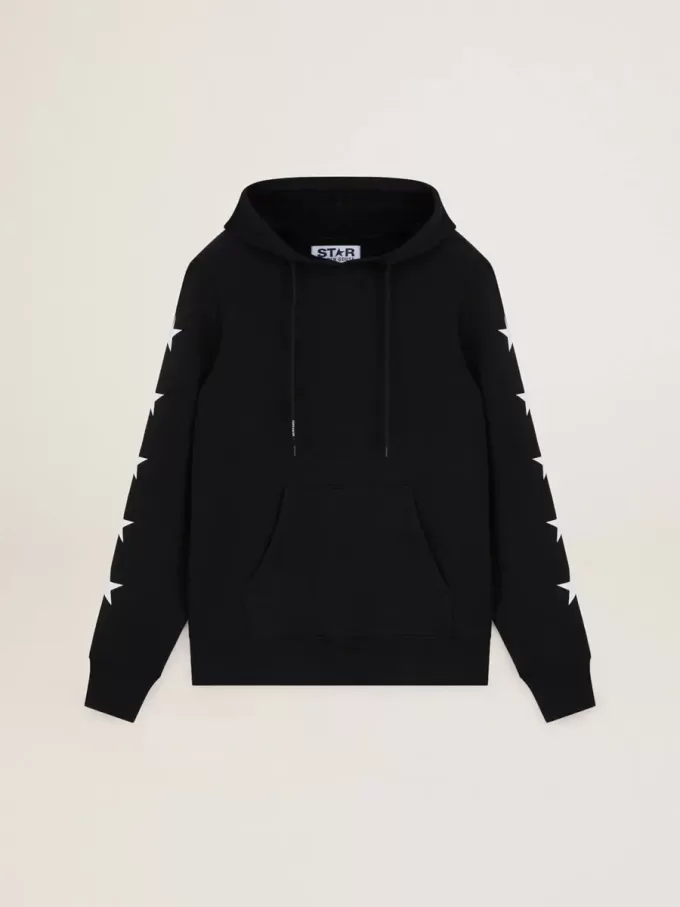 Sudadera negra de la colección Alighiero Star con estrellas blancas en contraste. Sudadera negra de la colección Alighiero Star con estrellas blancas en contraste.