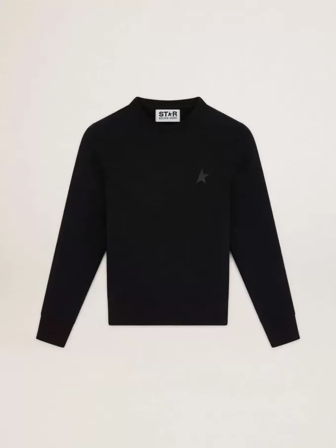 Sudadera negra de la colección Athena Star con estrella tono sobre tono en la parte delantera. Sudadera negra de la colección Athena Star con estrella tono sobre tono en la parte delantera.