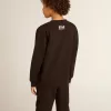 Sudadera negra para niño con una estrella maxi blanca en la parte delantera