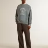 Sudadera oversize en azul celeste con acabado desgastado Sudadera oversize en azul celeste con acabado desgastado