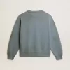 Sudadera oversize en azul celeste con acabado desgastado Sudadera oversize en azul celeste con acabado desgastado