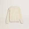 Sudadera para niña en color crema con letras bordadas Sudadera para niña en color crema con letras bordadas