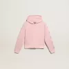 Sudadera rosa con capucha y estrellas plateadas brillantes Sudadera rosa con capucha y estrellas plateadas brillantes