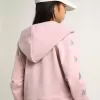 Sudadera rosa con capucha y estrellas plateadas brillantes Sudadera rosa con capucha y estrellas plateadas brillantes