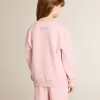 Sudadera rosa con estrella maxi en purpurina plateada en la parte delantera Sudadera rosa con estrella maxi en purpurina plateada en la parte delantera