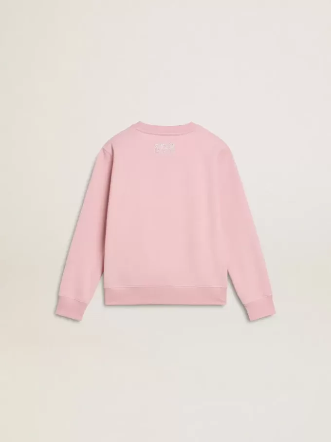 Sudadera rosa con estrella maxi en purpurina plateada en la parte delantera Sudadera rosa con estrella maxi en purpurina plateada en la parte delantera