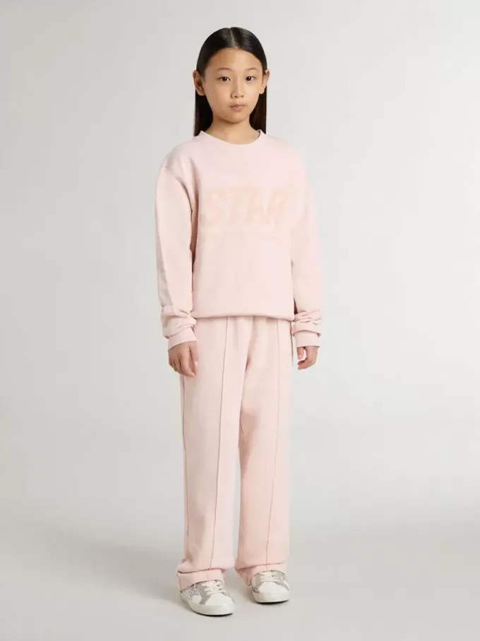 Sudadera rosa para niña con letras rosas en la parte delantera Sudadera rosa para niña con letras rosas en la parte delantera