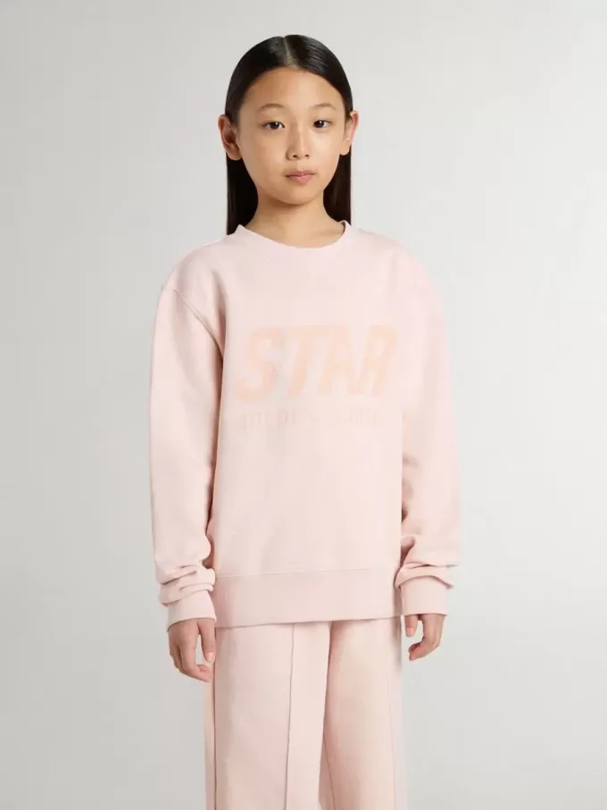 Sudadera rosa para niña con letras rosas en la parte delantera Sudadera rosa para niña con letras rosas en la parte delantera