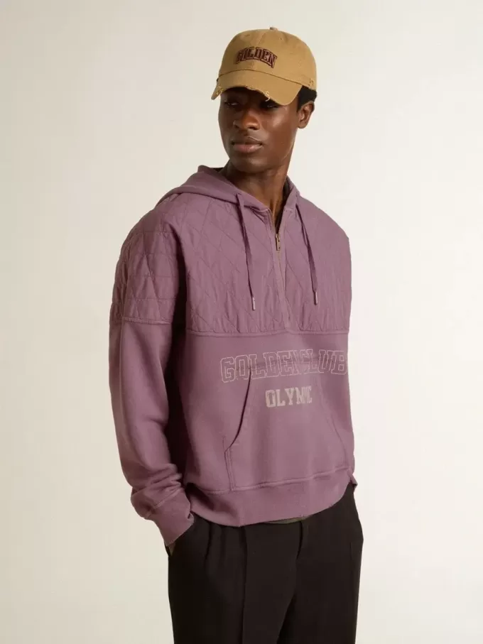 Sudadera unisex de algodón malva con estampado en la parte delantera Sudadera unisex de algodón malva con estampado en la parte delantera