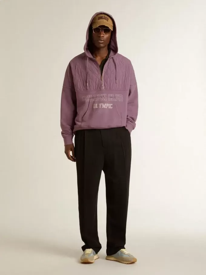 Sudadera unisex de algodón malva con estampado en la parte delantera Sudadera unisex de algodón malva con estampado en la parte delantera