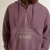 Sudadera unisex de algodón malva con estampado en la parte delantera Sudadera unisex de algodón malva con estampado en la parte delantera