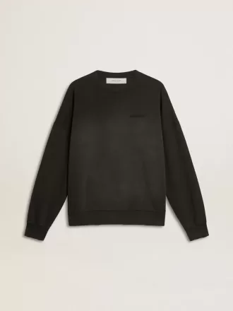 Sudadera unisex de algodón negro desgastado con logotipo bordado Sudadera unisex de algodón negro desgastado con logotipo bordado
