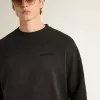 Sudadera unisex de algodón negro desgastado con logotipo bordado Sudadera unisex de algodón negro desgastado con logotipo bordado