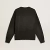 Sudadera unisex de algodón negro desgastado con logotipo bordado Sudadera unisex de algodón negro desgastado con logotipo bordado