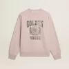 Sudadera unisex de cuello redondo en color rosa antiguo con estampado del logotipo en verde Sudadera unisex de cuello redondo en color rosa antiguo con estampado del logotipo en verde
