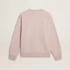 Sudadera unisex de cuello redondo en color rosa antiguo con estampado del logotipo en verde Sudadera unisex de cuello redondo en color rosa antiguo con estampado del logotipo en verde