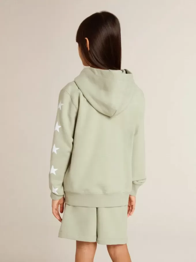 Sudadera verde claro con cierre de cremallera Sudadera verde claro con cierre de cremallera