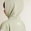 Sudadera verde claro con cierre de cremallera Sudadera verde claro con cierre de cremallera