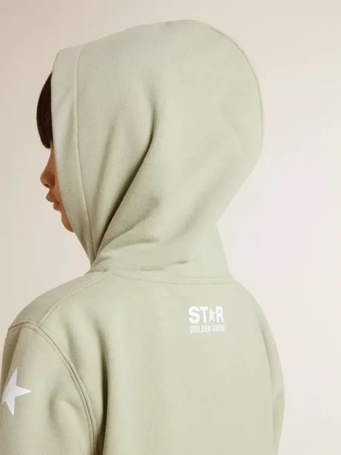 Sudadera verde claro con cierre de cremallera Sudadera verde claro con cierre de cremallera