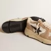 Suela de nylon y nubuck con estrella de ante azul oscuro Suela de nylon y nubuck con estrella de ante azul oscuro