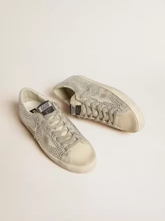 Super-Star en nubuck con cristales Swarovski y estrella de ante gris hielo Super-Star en nubuck con cristales Swarovski y estrella de ante gris hielo