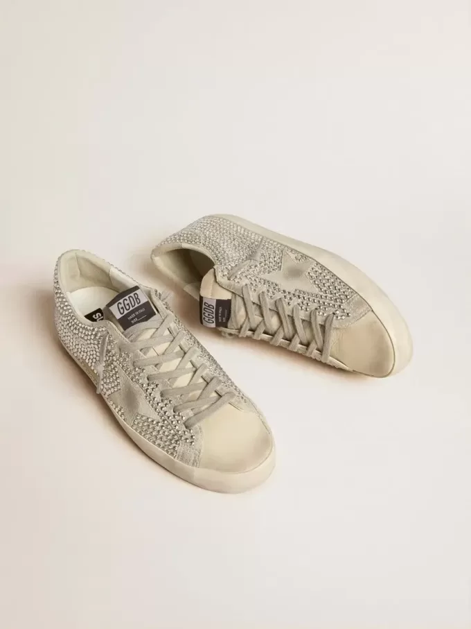 Super-Star en nubuck con cristales Swarovski y estrella de ante gris hielo Super-Star en nubuck con cristales Swarovski y estrella de ante gris hielo