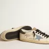 Super-Star en piel napa con estrella de ante azul claro y lengüeta del talón en piel gris Super-Star en piel napa con estrella de ante azul claro y lengüeta del talón en piel gris