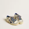 Super-Star Junior con estrella de piel azul e inserciones de ante gris hielo