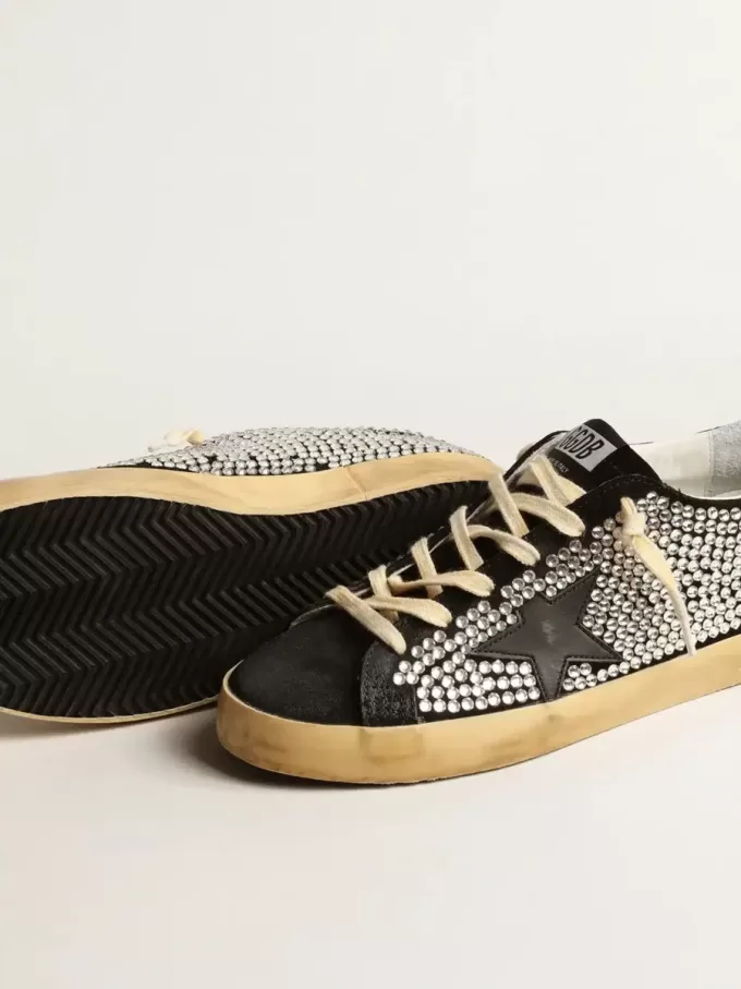 Super-Star LTD con cristales Swarovski y estrella de cuero negro Super-Star LTD con cristales Swarovski y estrella de cuero negro