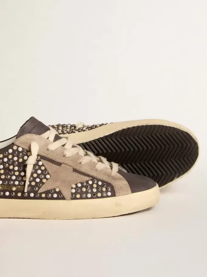 Super-Star LTD en nubuck gris con perlas Swarovski y estrella de ante Super-Star LTD en nubuck gris con perlas Swarovski y estrella de ante
