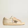 Super-Star LTD en piel con estrella de ante beige con tachuelas Swarovski Super-Star LTD en piel con estrella de ante beige con tachuelas Swarovski