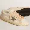 Super-Star LTD en piel con estrella de ante beige con tachuelas Swarovski Super-Star LTD en piel con estrella de ante beige con tachuelas Swarovski