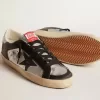 Super-Star LTD en piel metalizada con estrella e inserciones de piel negra Super-Star LTD en piel metalizada con estrella e inserciones de piel negra