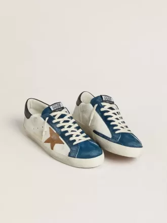 Super-Star LTD para hombre con estrella de piel con estampado de cocodrilo en color tabaco y lengüeta del talón de piel negra