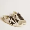Super-Star LTD para hombre con estrella de piel negra con estampado de cocodrilo e inserciones de ante