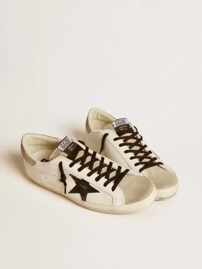 Super-Star LTD para hombre con estrella de piel negra con estampado de cocodrilo e inserciones de ante