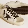 Super-Star LTD para hombre con estrella de piel negra con estampado de cocodrilo e inserciones de ante