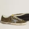 Super-Star LTD para hombre en ante con estrella de piel metalizada y lengüeta de piel en el talón