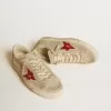 Super-Star LTD para hombre en ante gris con estrella de cuero rojo